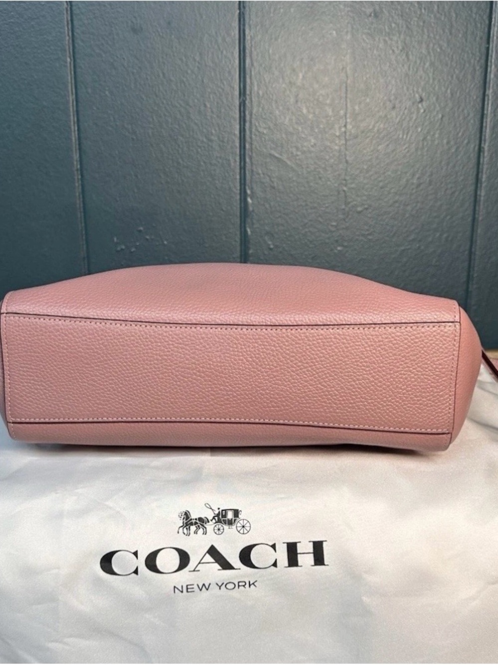 Coach Lexy 59501 Blush Pebbled Leather Chain Tote Crossbody Dust Bag EUC - Picture 6 of 10